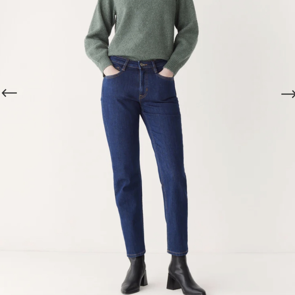 NWT Frank & Oak Cyndi Straight Fit High Rise Jean (Dark Wash), women 27